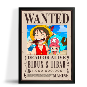 Affiche Wanted One Piece Personnalisée