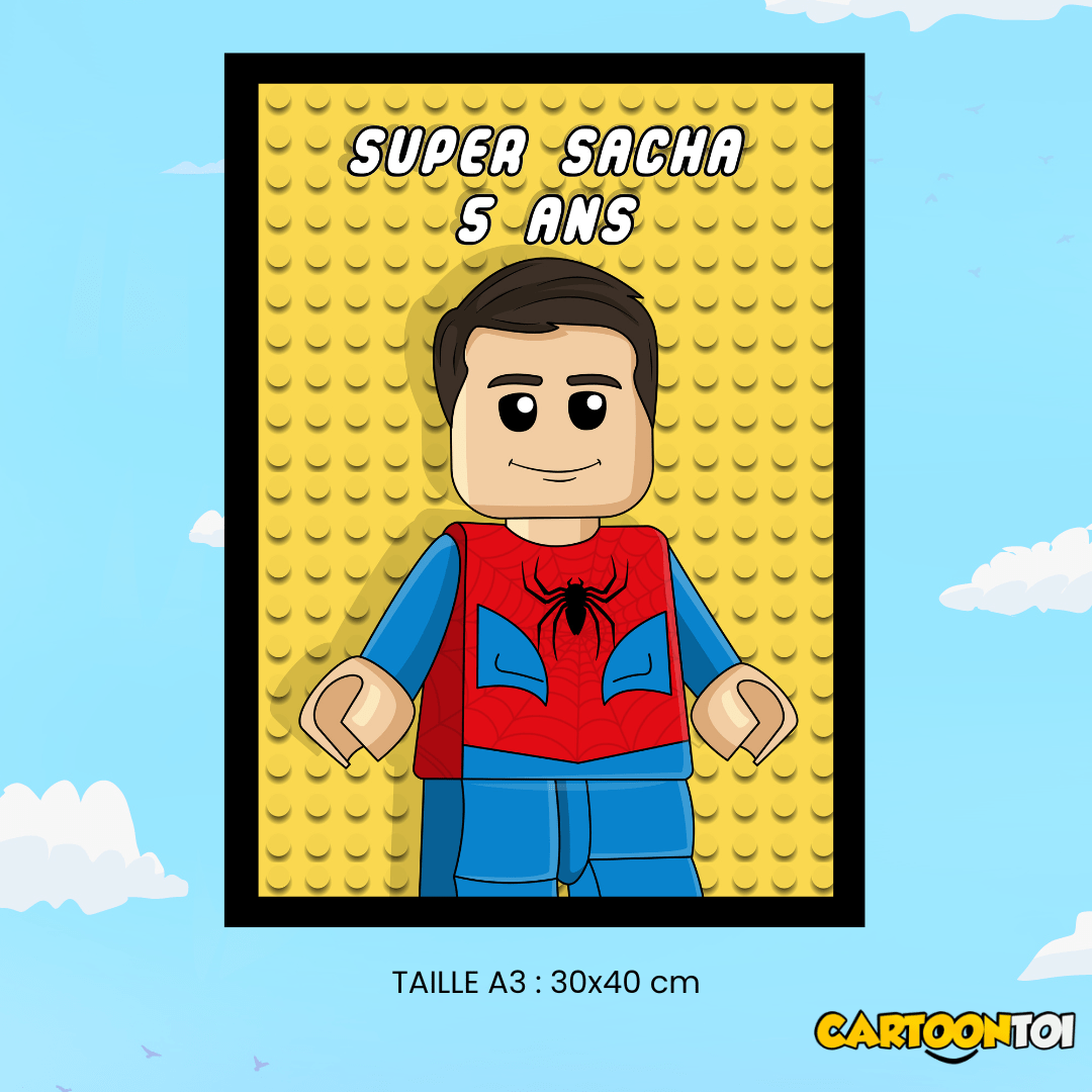 Spiderman-style Lego portrait