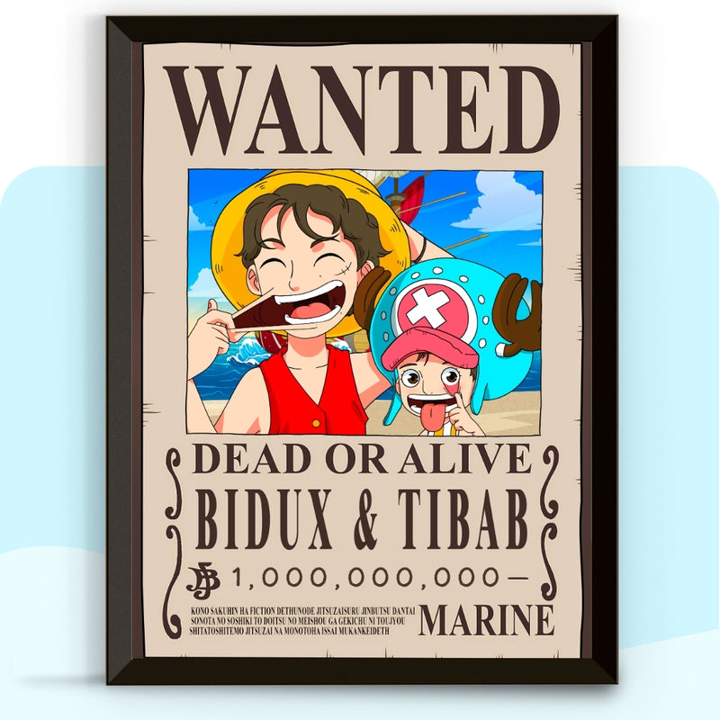 Affiche Wanted One Piece Personnalisée