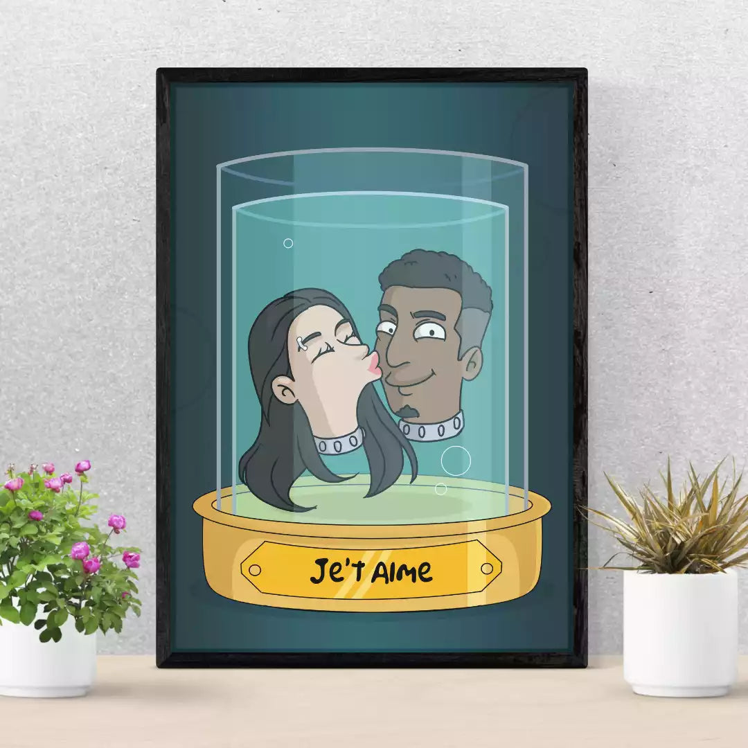 Portrait de couple dans le style de Futurama