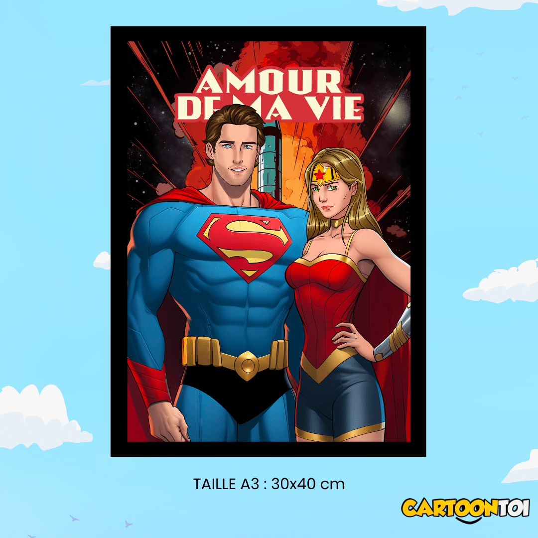 wonder woman poster personalized as a couple