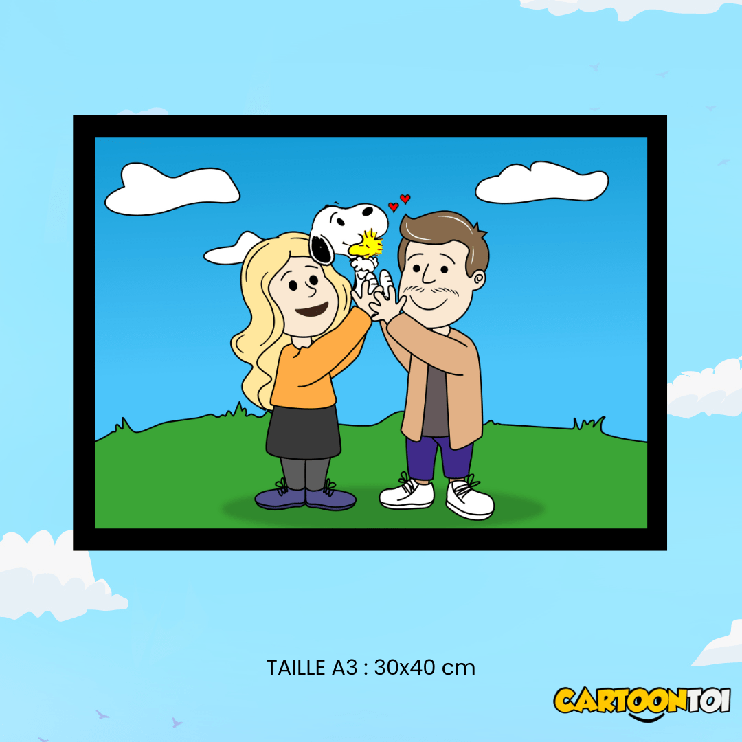 portrait of couple Custom as snoopy character